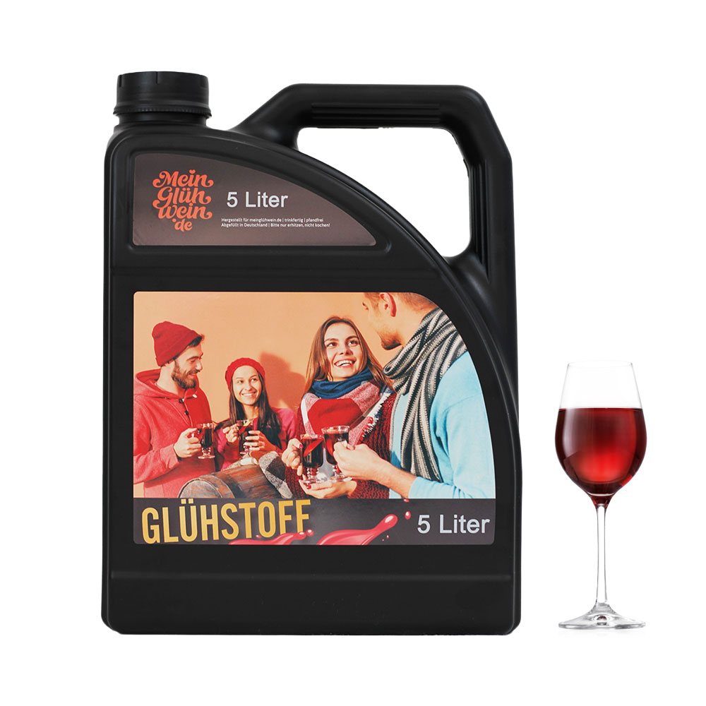 Glühstoff-Kanister 5 l mit eigenem Foto – roter Glühwein