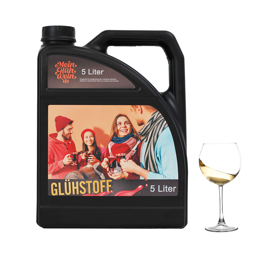 Glühstoff-Kanister 5 l mit eigenem Foto – weißer Glühwein