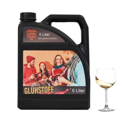 Glühstoff-Kanister 5 l mit eigenem Foto – weißer Glühwein